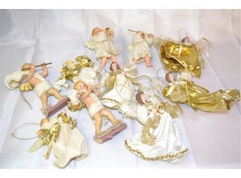 Gold And White Hanging Angel Ornaments