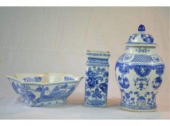 Three (3) Pieces Of Antique Chinese Pottery