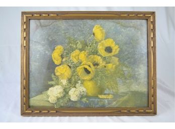 Vintage Max Streckenbach Print Yellow Poppies