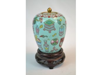 19th Century Cloisonne Vase '100 Treasures'