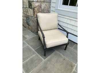 Restoration Hardware Cast Aluminum  Outdoor Chair With Cushion