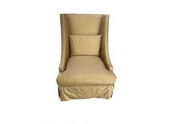 BAKER  Furniture Yellow Diamond Pattern High Back Chair