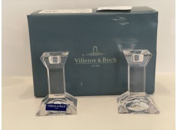 Villeroy & Boch 1748  Crystal Candlesticks Austria