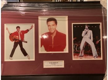 ELVIS PRESLEY ' The King' Framed Memorabilia.