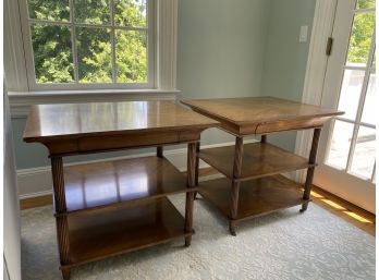 BAKER  Furniture Side Table  With Drawer Pair