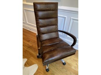 CENTURY Furniture Leather Desk Chair On  Wheels