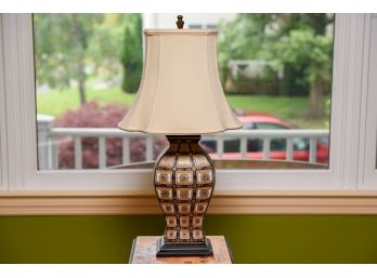 Signed Gilt Ceramic Table Lamp