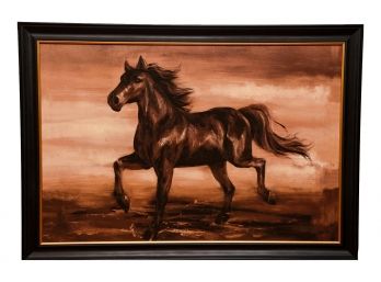 Unsigned Framed Picture Of A Galloping Horse