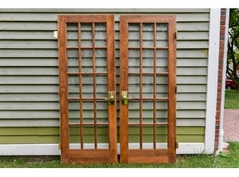 Pair Of Double French Doors With Brass Hardware