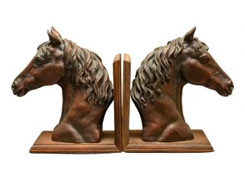 Pair Of Horse Bookends With Amazing Detail