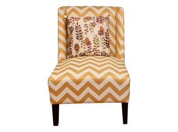 Pier 1 Imports Upholstered Wingback Chair With One Throw Pillow