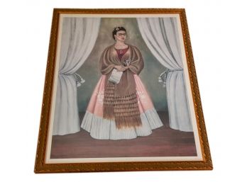 Nicely Framed Self Portrait Print Of Frida Kahlo