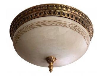 Alabaster And Bronze Ceiling Pendant Light Fixture