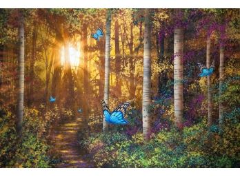 NEW!  Forest Trail With Butterflies Photowall Mural