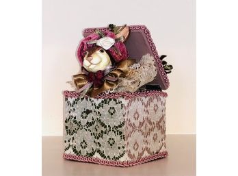 Endearing Textile 'bunny In The Box' Small Pop Up Soft Sculpture