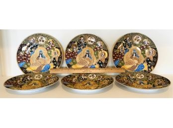4 Hand Painted Eggshell Fine Porcelain Delicate Vintage Satsuma Plates