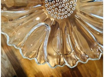 5 Clear Glass 10' Daisy Plates With Ring For Your Glass