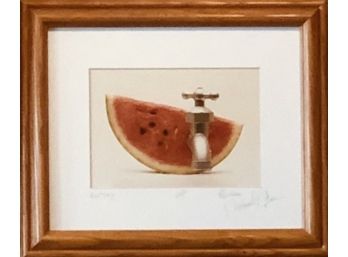 {4 Of 5} 'On Tap' By Michael Craven 1994 Ltd. Ed. AP Signed Framed Watermelon Punny Art Print