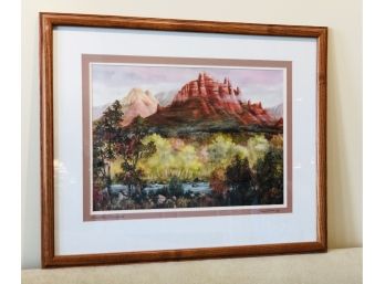 Large Framed Art Print Signed Eriksen Snoopy Rock Smoky Reserve Sedona Arizona