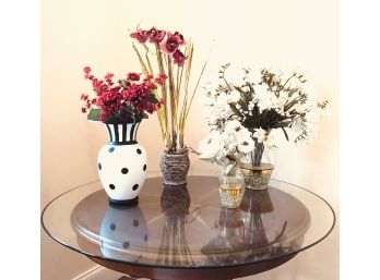 Set Of 4 Decor Flower Arrangements In Vases