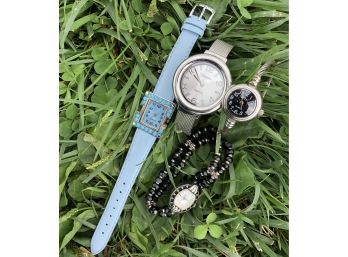 Wonderful Selection Of 4 Fashionable Watches ~ Spiegel Calf Skin And Others