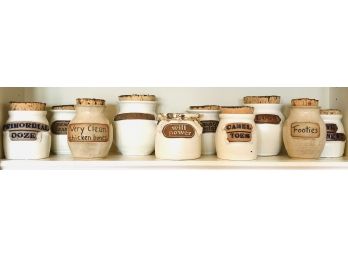 10 Must-have Artist-made Earthenware Fire Glazed Ceramic Cork-Lidded Word Jars