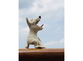 Artist-Made And Signed Crazy Wonderful Laughing Dog Figure