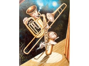 Whimsical Brass Band 'Trio' ~ Artist Signed Art Print ~ Very Cool Image ~ Rubenstein 2004