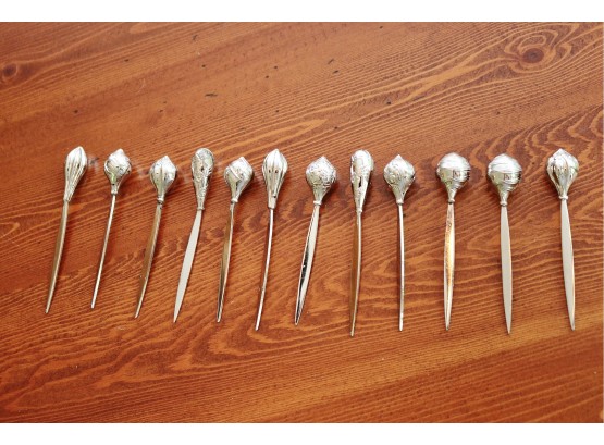 Set Of 12 Sterling Silver H'ordeuvres Cocktail Picks