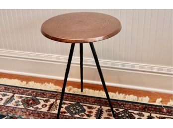 Pier I Imports Round Hammered Copper Top Side Table