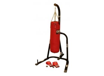 Everlast Ringside Punching Bag + Genuine Leather Title Boxing Gloves And Wraps