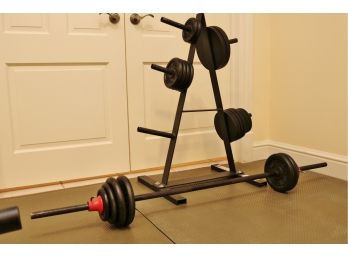 Free Weights, Bar And 50 Lb. Weights