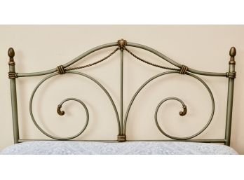 Two Tone Silver And Gold Queen Size Headboard Frame With Braided Detail