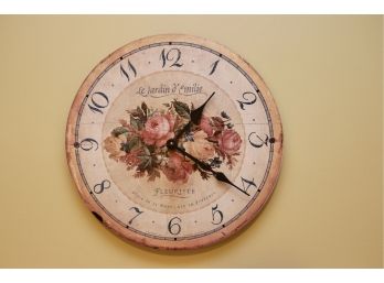 Time Works, Inc. Lejardin D'Emilie Floral Wall Clock