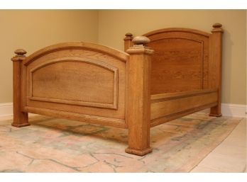 Solid Distressed Wood Queen Size Bed