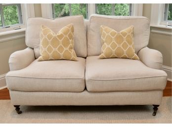 Lee Industries For Lillian August Loveseat With Two Throw Pillows