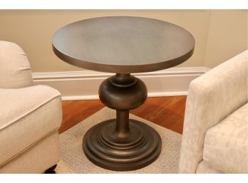 Gray Wood Table With Sphere Base