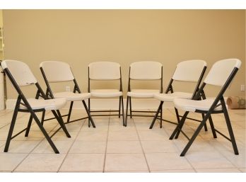 Set Of Six Lifetime Folding Chairs
