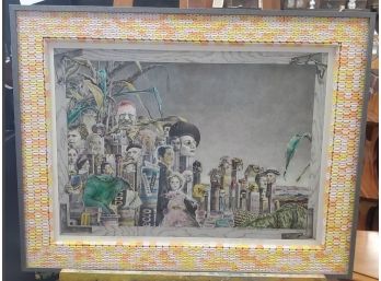 Framed PEZ Stars Hand Colored Lithograph With PEZ Candy As The Matt!! Shirley Temple Goes To PEZ Land Signed