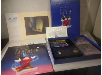 Fantasia Collection Set With New In Plastic Stereo Laserdisc, & VCR Limited Commemorative Edition Box C. 1991