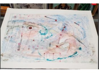 Hand Signed Monoprint By Chuck Danson And Titled ' Iris Square' Limited Edition Of  1/1