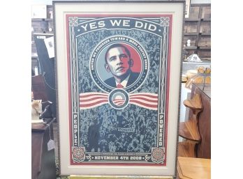 Framed Shepard Fairey Obama Presidential Poster- Silkscreen Limited Edition Museum Glass