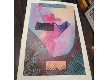 Beautiful Colors Hand- Signed Monoprint: Olugeyi Sonny Sholola Limited To 1/1  Decorative Artists Of The 1990s