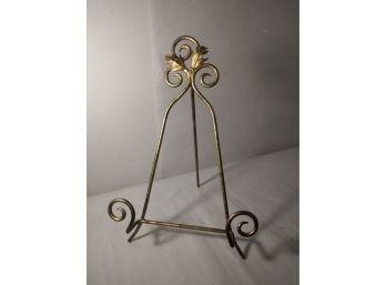 Gilt Metal Folding Picture Stand With Curly Ornamentation