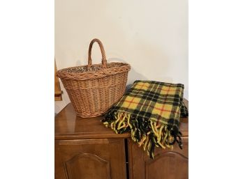 Woolrich Blanket And A Picnic Basket