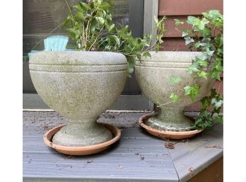 Beautiful Pair Stone Outdoor Planters