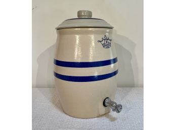 Two Gallon Stoneware Crock With Spigot