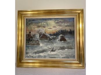 Oil Painting By Mogens Vantore In Gilt Frame