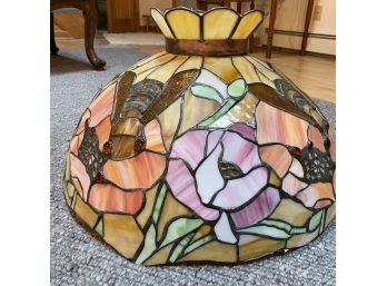 Wonderful Leaded Glass Hanging Lamp With Bees