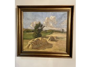 Theodore B. Dahl Oil Painting Dated 1919 On Canvas In Gilt Frame